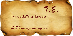 Turcsány Emese névjegykártya